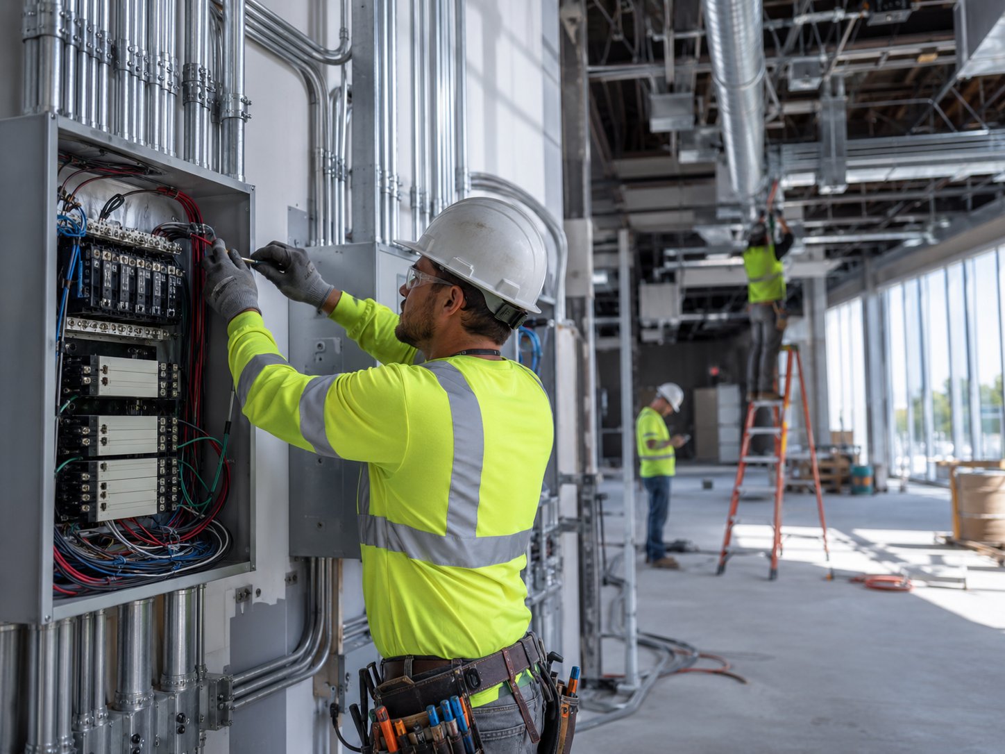 Commercial electrical work in progress